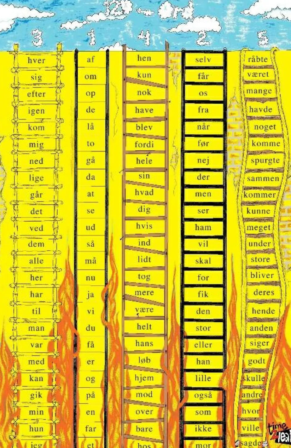 Discount Time2Learn 120 ords-tæppe, dansk
