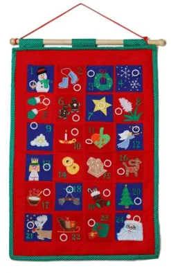 Sale oscar&ellen 1-24 pakkekalender m. ringe til ophæng, rød