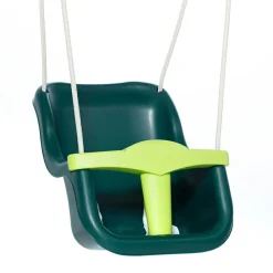 DICE Babygynge - Mørkegrøn/lime (beige reb)