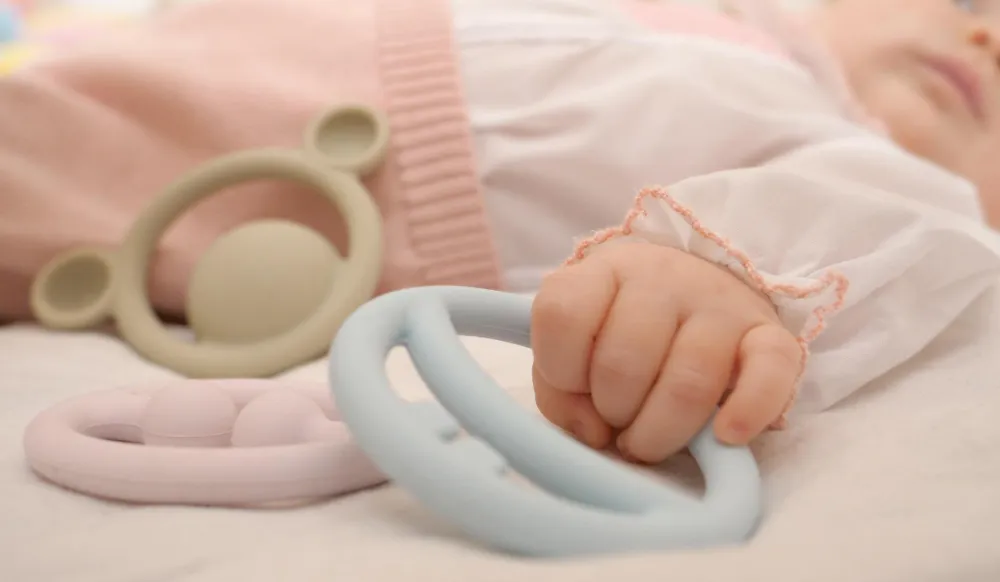 Sale Moluk Bideringe i silikone - Pastelfarver, 3 stk.