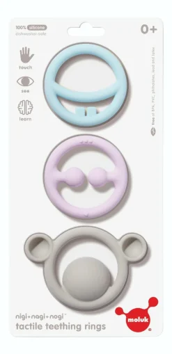 Sale Moluk Bideringe i silikone - Pastelfarver, 3 stk.