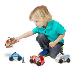 New Melissa & Doug Biler i træ - Redningskøretøjer