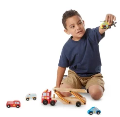 New Melissa & Doug Biltransporter m. redningskøretøjer