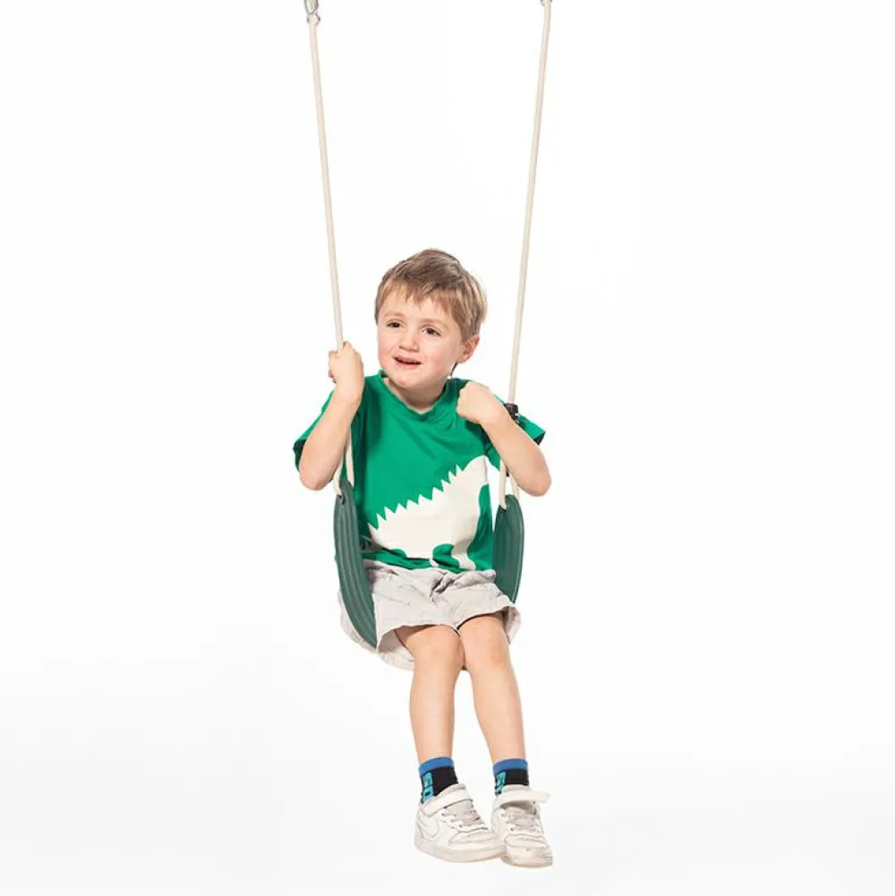 Online DICE Blød gynge 67 x 14 cm - Mørkegrøn (beige reb)