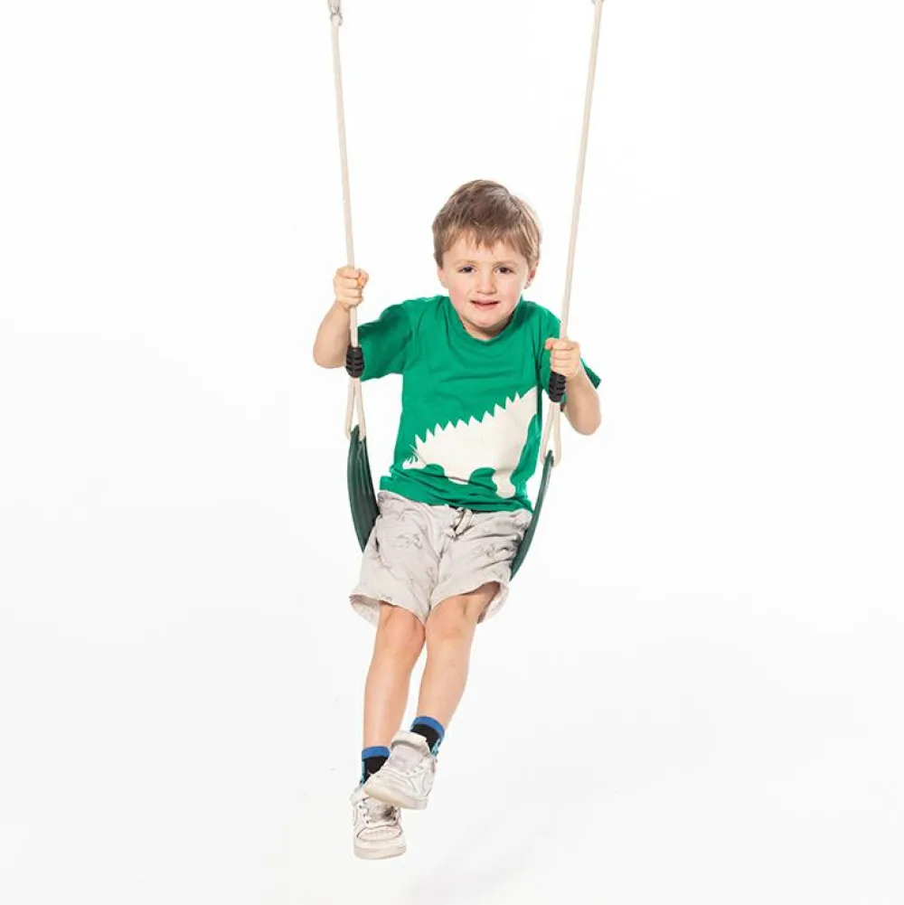 Online DICE Blød gynge 67 x 14 cm - Mørkegrøn (beige reb)