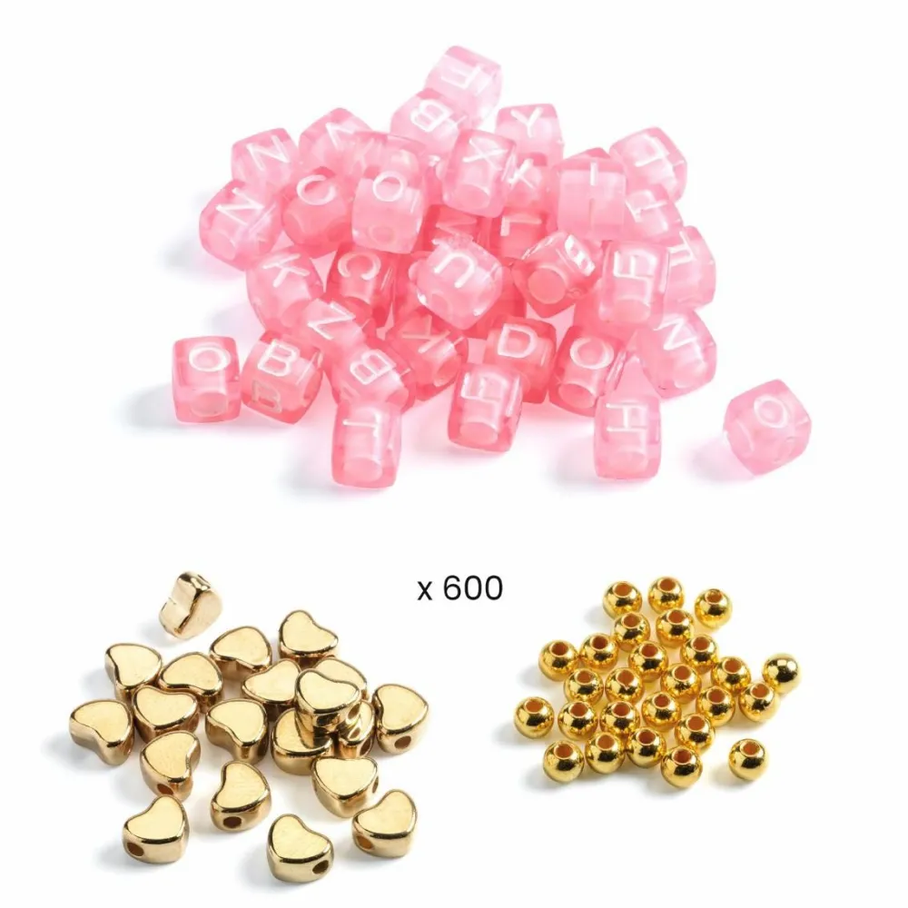 Best Djeco Bogstavperler - Guldmix, 1.000 stk