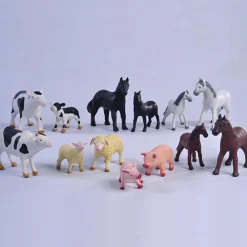 Outlet Green Rubber Toys Bondegårdsdyr - Sæt med 13 dyr