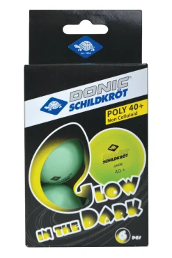 Clearance Bordtennisbolde Poly 40+, Glow 6 stk. - Ø4 cm