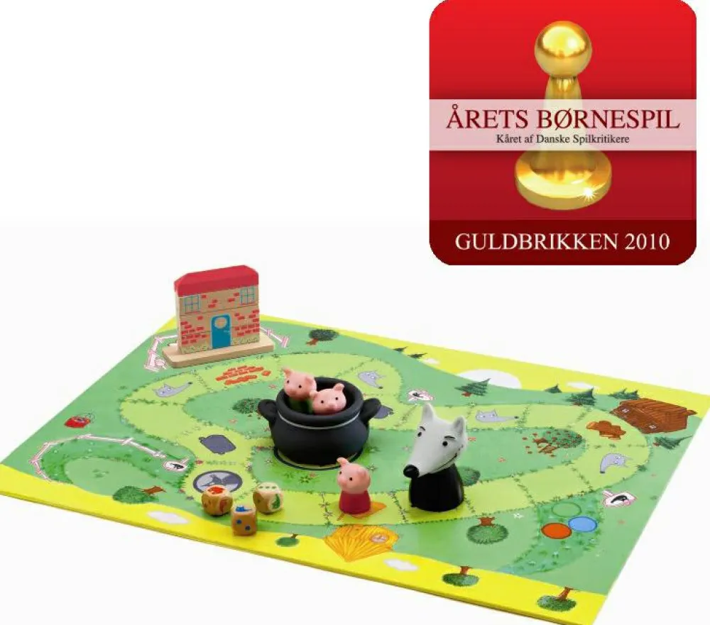 Online Djeco Børnespil - Woolfy og de 3 små grise