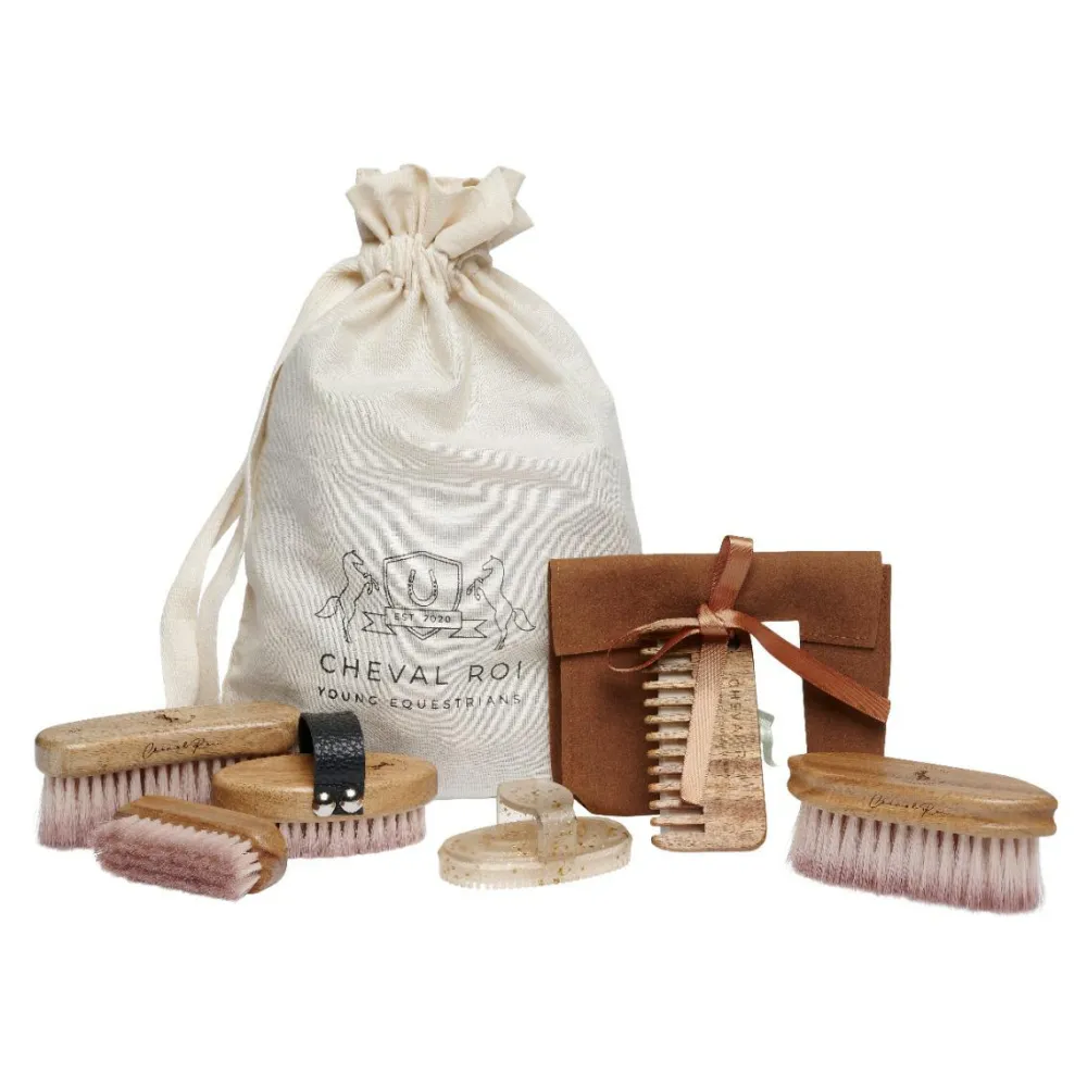 Outlet Cheval Roi tilbehør - Striglepose m. 7 dele, Guld