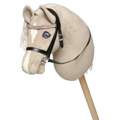 Outlet Cheval Roi tilbehør - Trense, sort/pink rhinsten