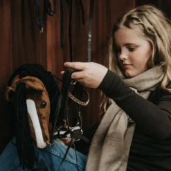 Outlet Cheval Roi tilbehør - Trense, sort/pink rhinsten