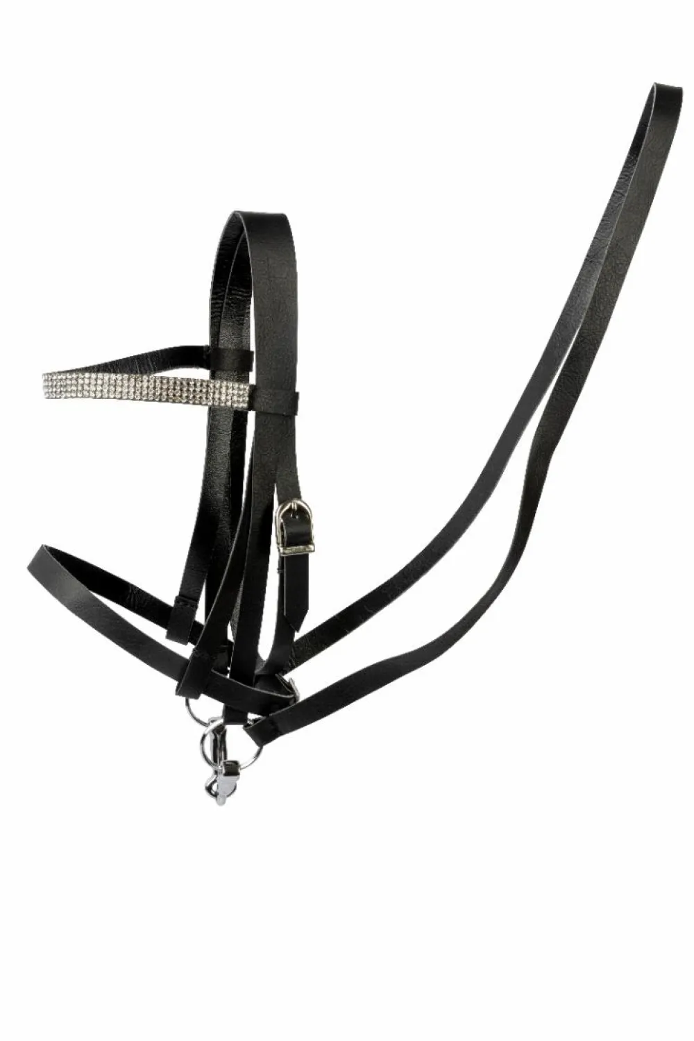 Cheval Roi tilbehør - Trense, sort/sølv rhinsten