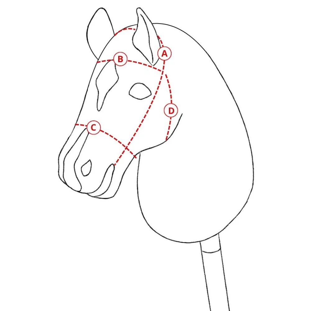 Cheval Roi tilbehør - Trense, sort/sølv rhinsten