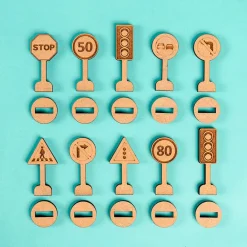 Discount Crateit Town - Trafik og vejskilte, 10 dele