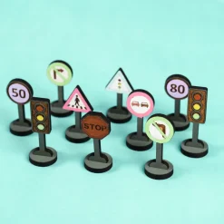 Discount Crateit Town - Trafik og vejskilte, 10 dele