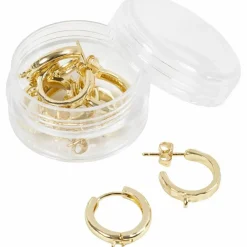 Hot Creativ Company Creoler øreringe med øje - Forgyldt, 2 x 2 par