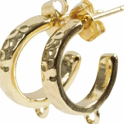 Hot Creativ Company Creoler øreringe med øje - Forgyldt, 2 x 2 par