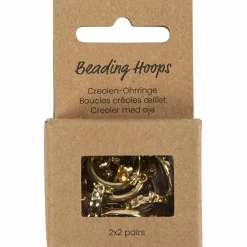 Hot Creativ Company Creoler øreringe med øje - Forgyldt, 2 x 2 par