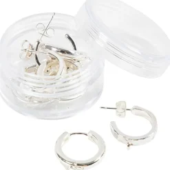Hot Creativ Company Creoler øreringe med øje - Forsølvet, 2 x 2 par