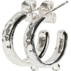 Hot Creativ Company Creoler øreringe med øje - Forsølvet, 2 x 2 par