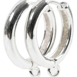 Hot Creativ Company Creoler øreringe med øje - Forsølvet, 2 x 2 par