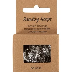 Hot Creativ Company Creoler øreringe med øje - Forsølvet, 2 x 2 par