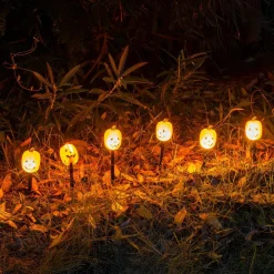 Discount Dekorationsspyd med lys - Græskar, 4 stk