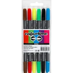 Sale Creativ Company Dobbelttusser - Basisfarver, 6 stk