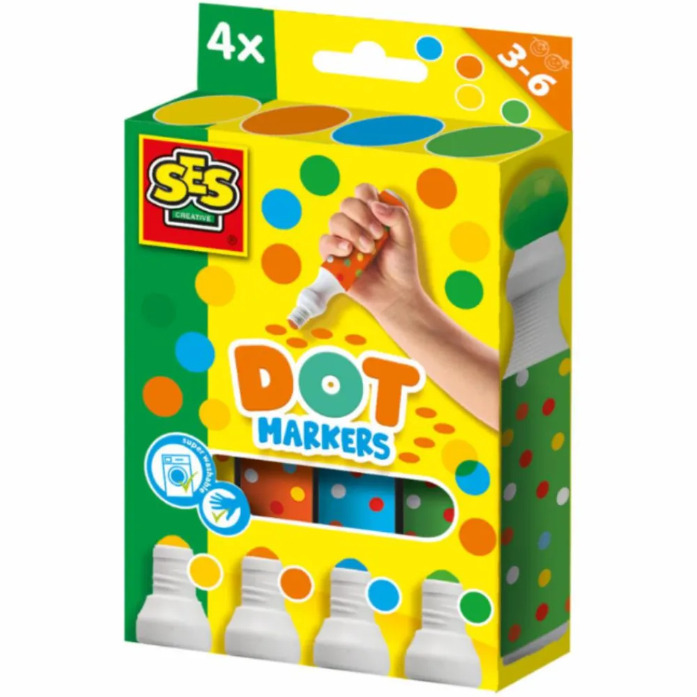 Online SES Creative Dot Markers XXL, 4 stk