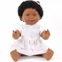 Online Dukke m. Downs syndrom - Pige, sort hår, 40 cm