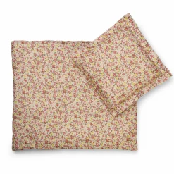 New mamamemo Dukke sengesæt - Pastel blomst, 40 cm