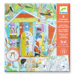 Discount Djeco Farvelægningskort med flapper - Ninas legetelt