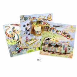 Best Djeco Farvelægningskort med flapper - Malos rejse