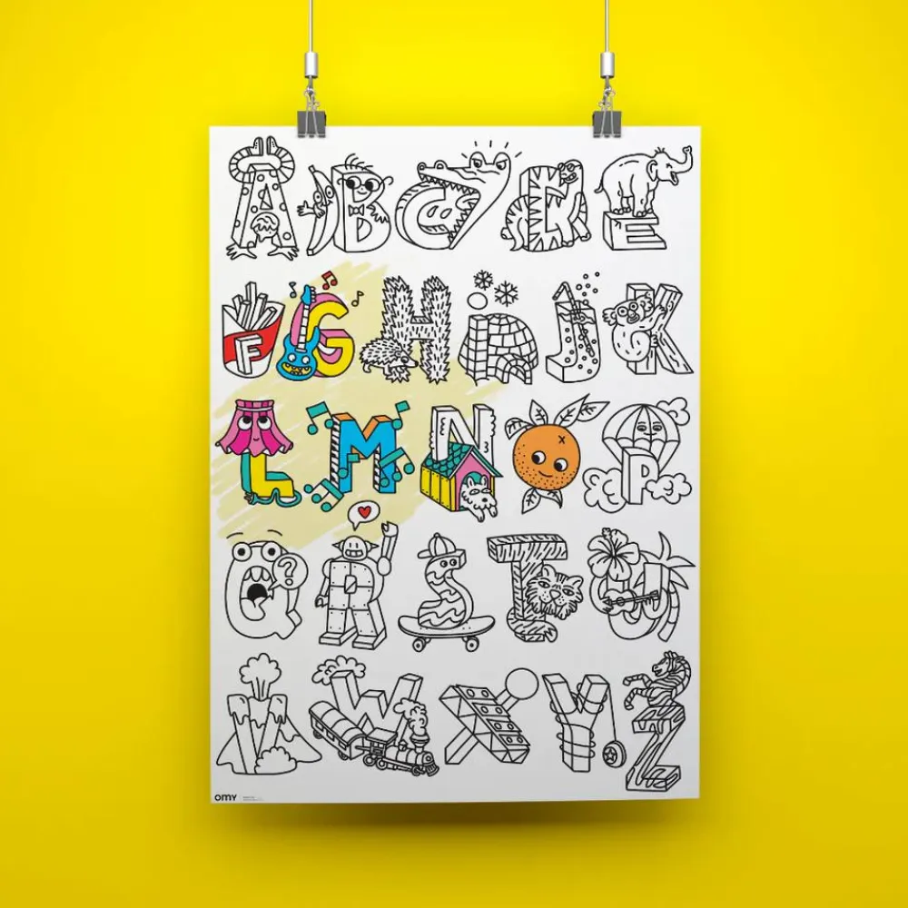 Outlet Farvelægningsplakat - Bogstaver (A-Z)