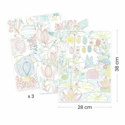 Online Djeco Farvelægningsplakater - Japan, 3 stk