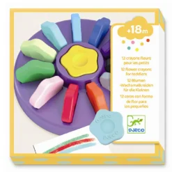 Outlet Djeco Fedtfarver, 12 stk. - Fra 18 mdr.
