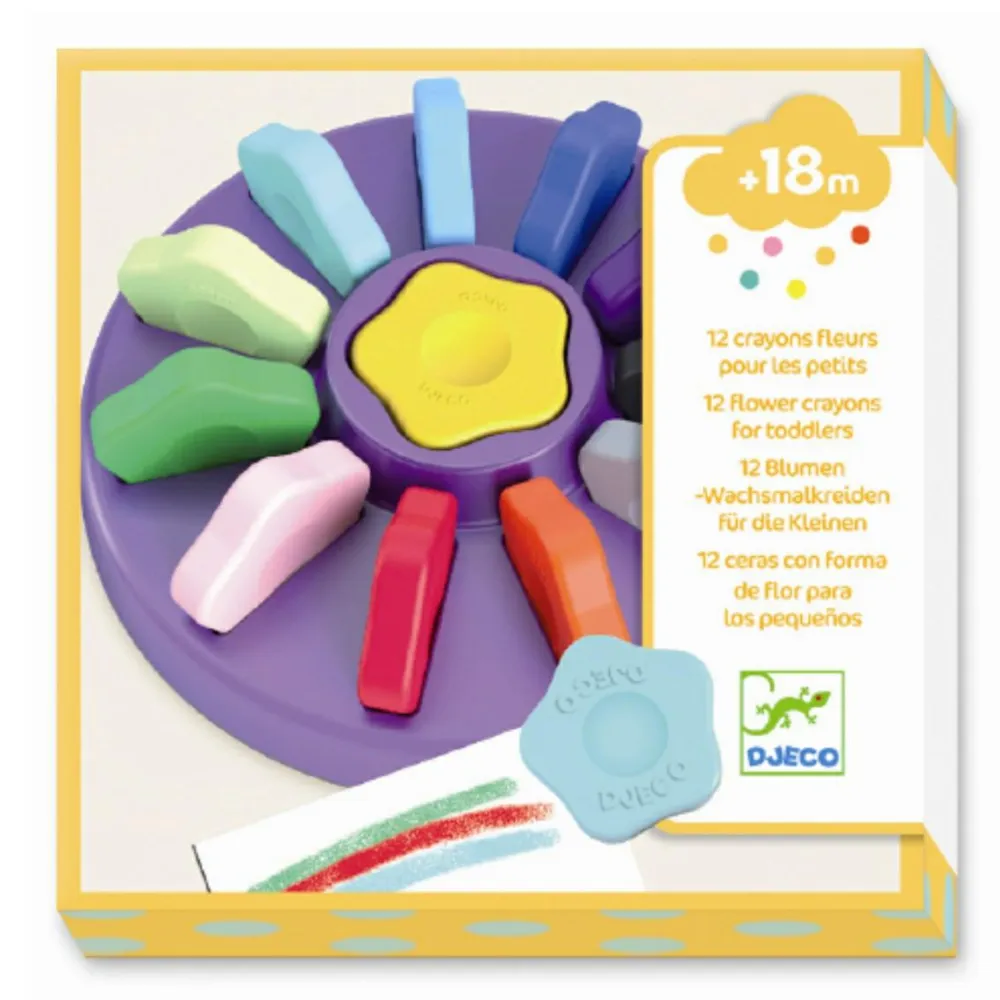Outlet Djeco Fedtfarver, 12 stk. - Fra 18 mdr.
