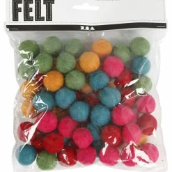 New Creativ Company Filtkugler - Kulørt, 64 stk