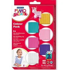 Sale FIMO ler 42 gr. - Kulørt, 6 stk