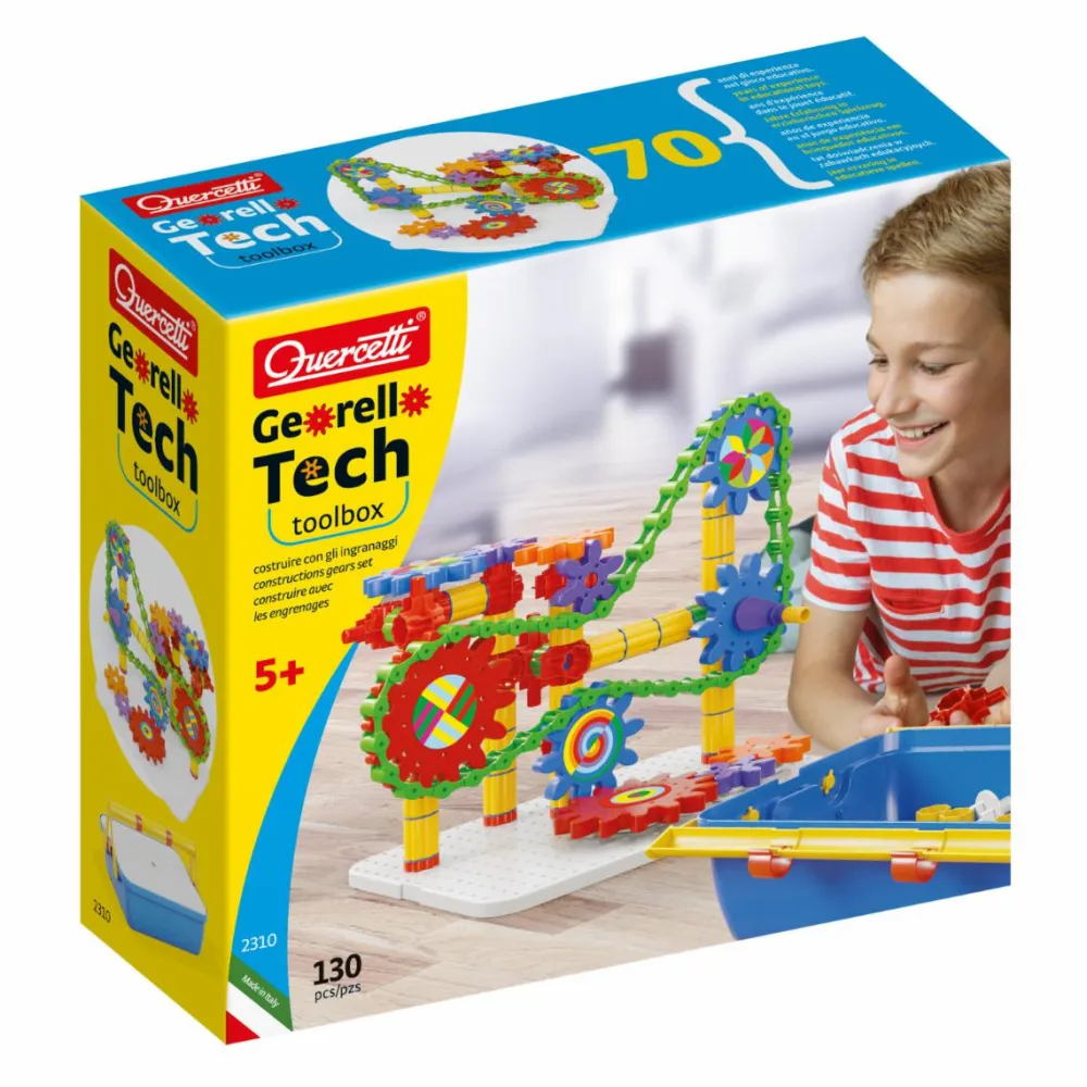 Outlet Quercetti Georello Tech byggesæt - Værktøjskasse, 130 dele