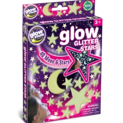 Clearance Brainstorm Glow - Stjerner m. glimmer, 40 dele