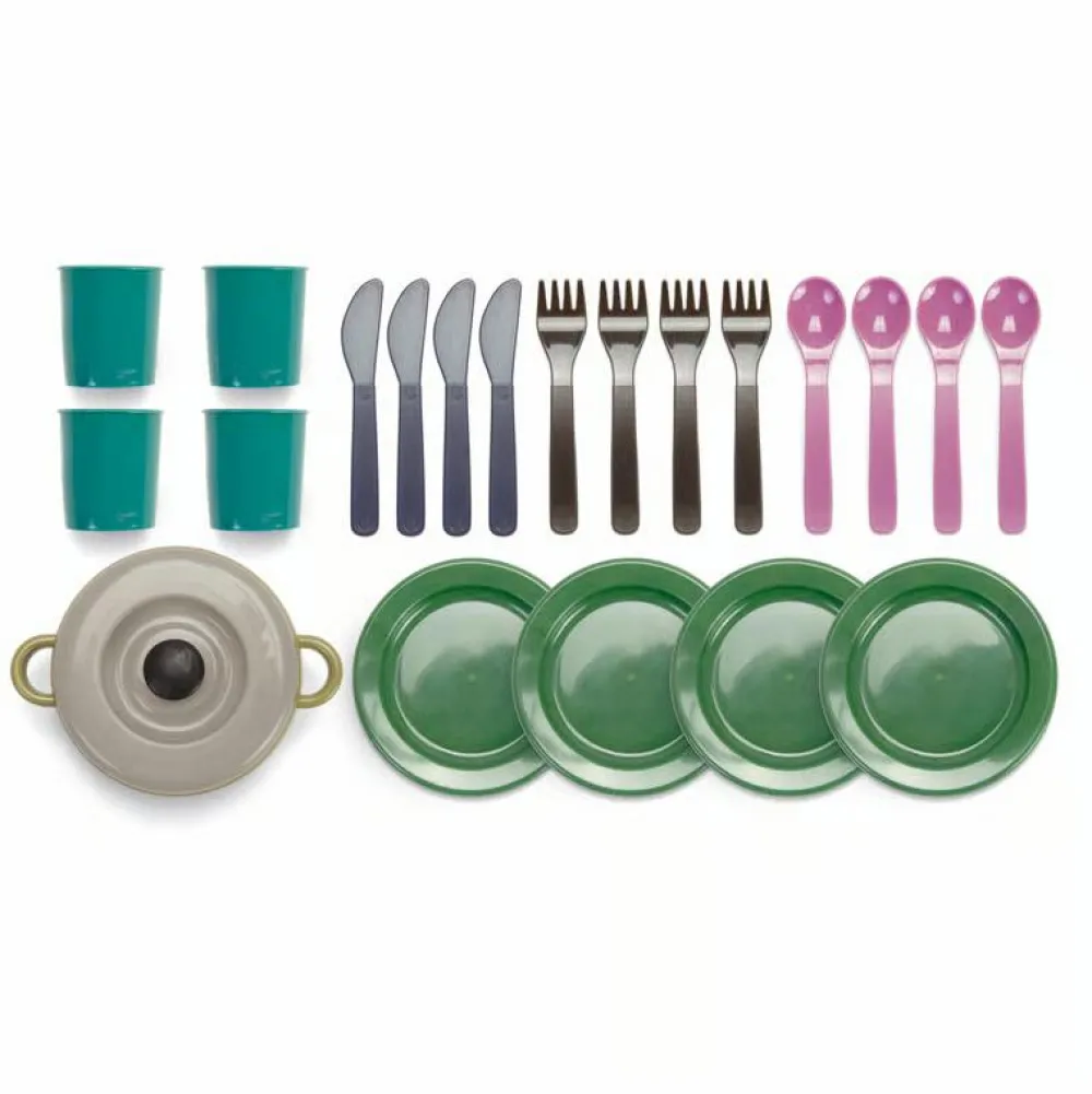 Online Dantoy Green Bean - Spisestel med 22 dele (ass.)