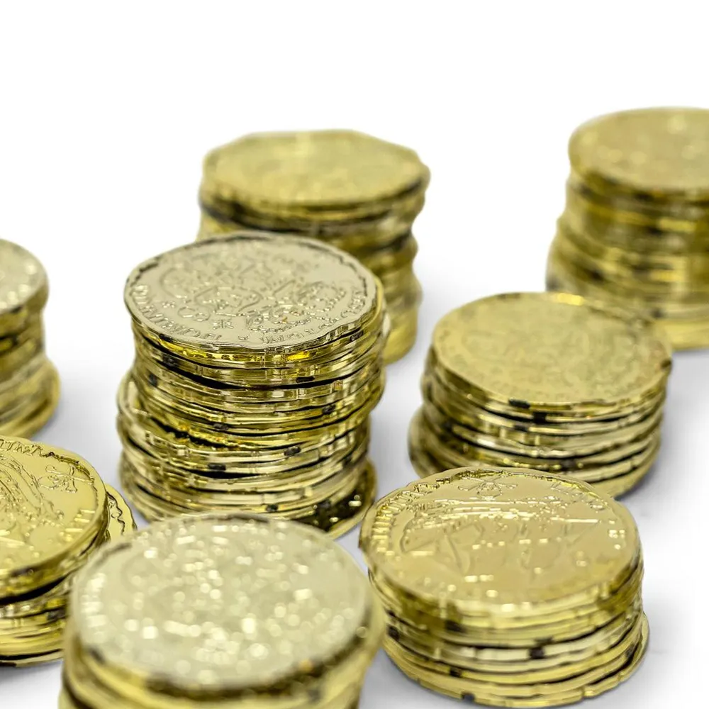 Discount Guldmønter i plastic, 72 stk.