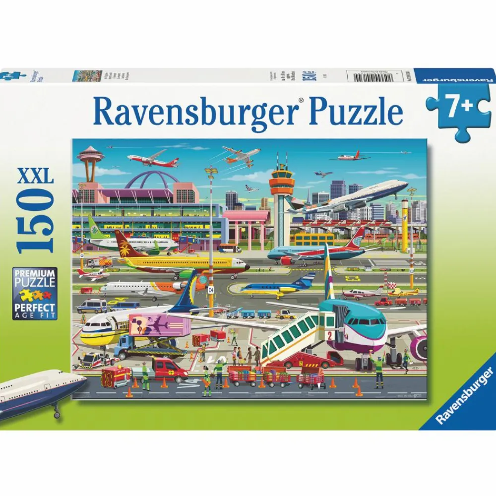 Online Gulvpuslespil m. 150 brikker - I lufthavnen