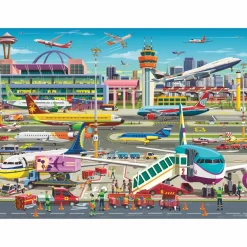 Online Gulvpuslespil m. 150 brikker - I lufthavnen