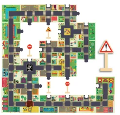 Djeco Gulvpuslespil med 24 brikker - Byen