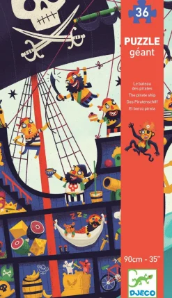 Hot Djeco Gulvpuslespil med 36 brikker - Piratskib