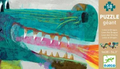 Discount Djeco Gulvpuslespil med 58 brikker - Dragen Leon