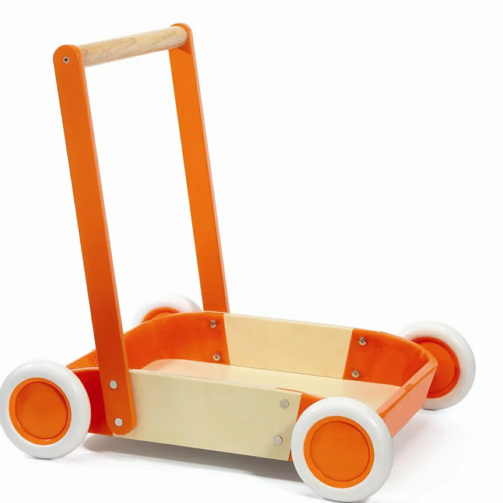 Discount Djeco Gåvogn i træ - Orange
